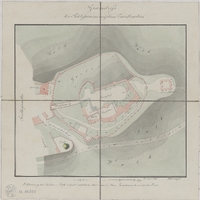 Grundriss der Schlossruine auf dem Frankenstein / Mittermayer.